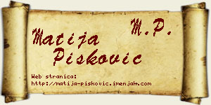 Matija Pisković vizit kartica